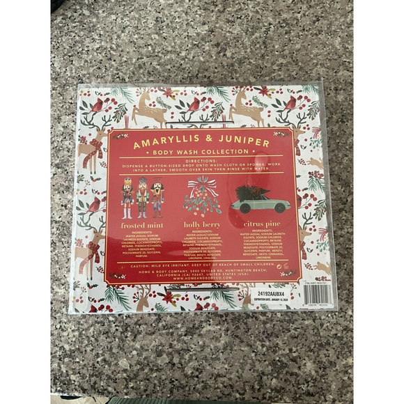 NEW H+B Amaryllis & Juniper Body Wash Christmas Holiday Collection Set of 3 - Picture 8 of 10